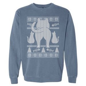 Ugly Christmas Sweater Festive Cat Butt Garment-Dyed Sweatshirt