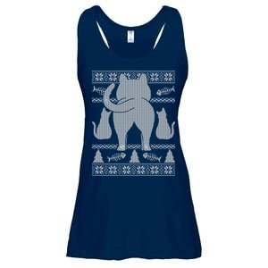 Ugly Christmas Sweater Festive Cat Butt Ladies Essential Flowy Tank