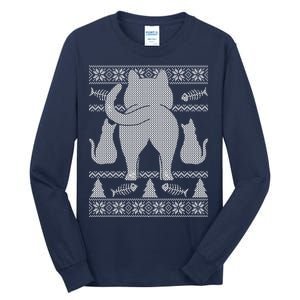 Ugly Christmas Sweater Festive Cat Butt Tall Long Sleeve T-Shirt