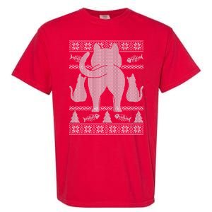 Ugly Christmas Sweater Festive Cat Butt Garment-Dyed Heavyweight T-Shirt