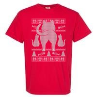 Ugly Christmas Sweater Festive Cat Butt Garment-Dyed Heavyweight T-Shirt