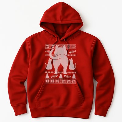 Ugly Christmas Sweater Festive Cat Butt Hoodie