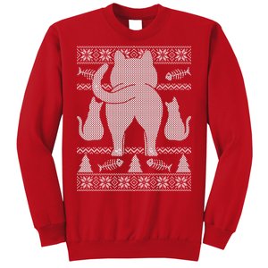 Ugly Christmas Sweater Festive Cat Butt Sweatshirt