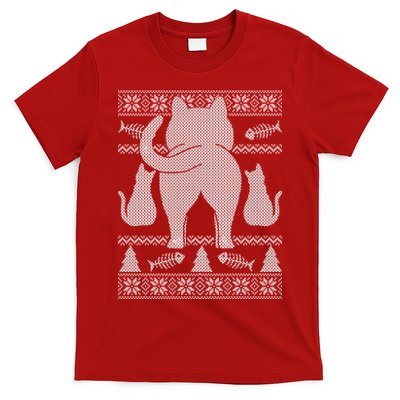 Ugly Christmas Sweater Festive Cat Butt T-Shirt