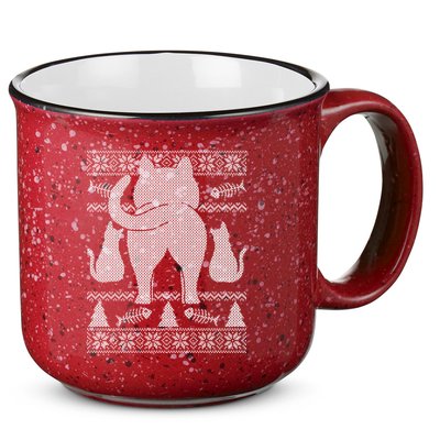 Ugly Christmas Sweater Festive Cat Butt 15oz Campfire Ceramic Mug
