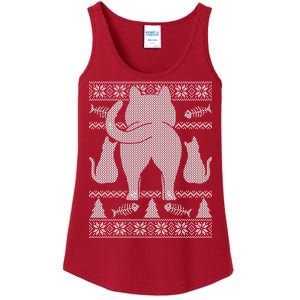 Ugly Christmas Sweater Festive Cat Butt Ladies Essential Tank