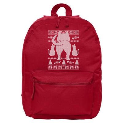 Ugly Christmas Sweater Festive Cat Butt 16 in Basic Backpack