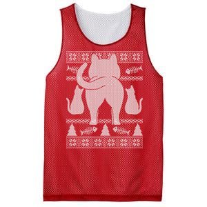 Ugly Christmas Sweater Festive Cat Butt Mesh Reversible Basketball Jersey Tank