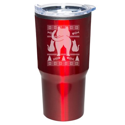 Ugly Christmas Sweater Festive Cat Butt Tumbler