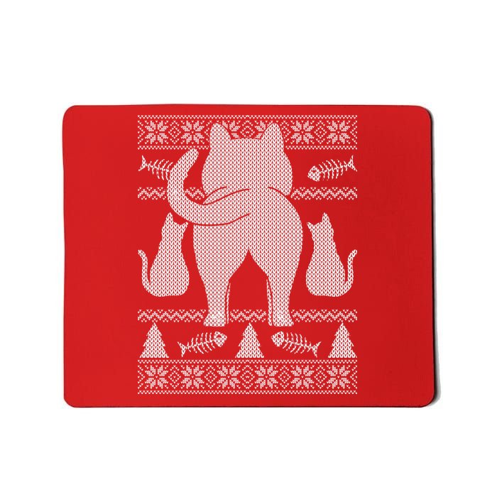 Ugly Christmas Sweater Festive Cat Butt Mousepad