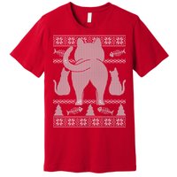 Ugly Christmas Sweater Festive Cat Butt Premium T-Shirt