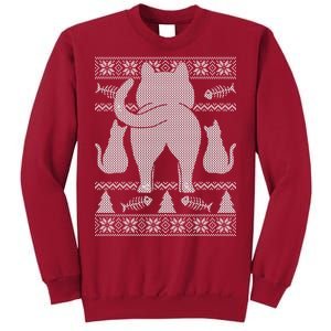 Ugly Christmas Sweater Festive Cat Butt Tall Sweatshirt