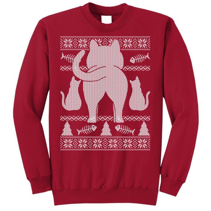 Ugly Christmas Sweater Festive Cat Butt Tall Sweatshirt