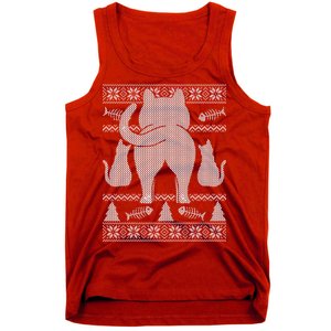 Ugly Christmas Sweater Festive Cat Butt Tank Top