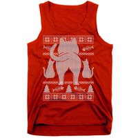 Ugly Christmas Sweater Festive Cat Butt Tank Top