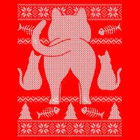 Ugly Christmas Sweater Festive Cat Butt Tank Top