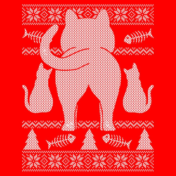 Ugly Christmas Sweater Festive Cat Butt Tank Top