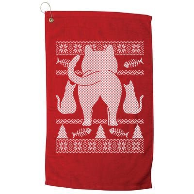 Ugly Christmas Sweater Festive Cat Butt Golf Towel