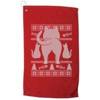 Ugly Christmas Sweater Festive Cat Butt Platinum Collection Golf Towel