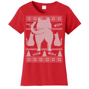 Ugly Christmas Sweater Festive Cat Butt Women's T-Shirt