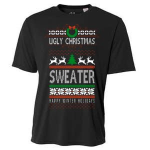 Ugly Christmas Sweater Happy Winter Holidays Cooling Performance Crew T-Shirt