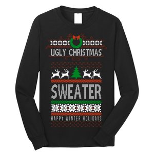 Ugly Christmas Sweater Happy Winter Holidays Long Sleeve Shirt