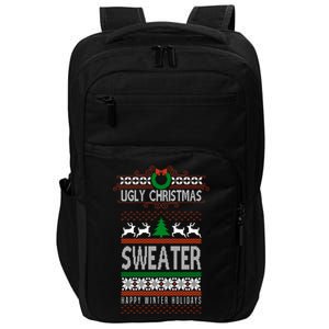 Ugly Christmas Sweater Happy Winter Holidays Impact Tech Backpack