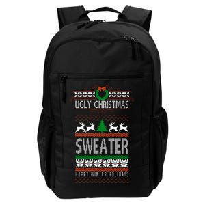 Ugly Christmas Sweater Happy Winter Holidays Daily Commute Backpack