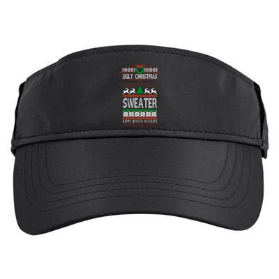 Ugly Christmas Sweater Happy Winter Holidays Adult Drive Performance Visor