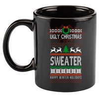 Ugly Christmas Sweater Happy Winter Holidays 11oz C Handle Ceramic Mug