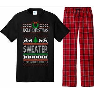 Ugly Christmas Sweater Happy Winter Holidays Pajama Set