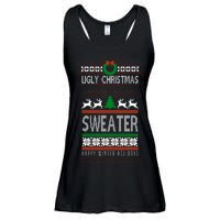 Ugly Christmas Sweater Happy Winter Holidays Ladies Essential Flowy Tank