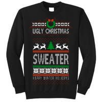 Ugly Christmas Sweater Happy Winter Holidays Tall Sweatshirt