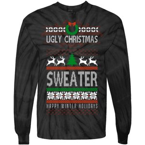 Ugly Christmas Sweater Happy Winter Holidays Tie-Dye Long Sleeve Shirt