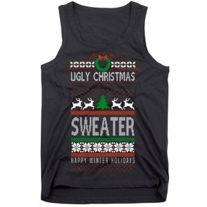 Ugly Christmas Sweater Happy Winter Holidays Tank Top