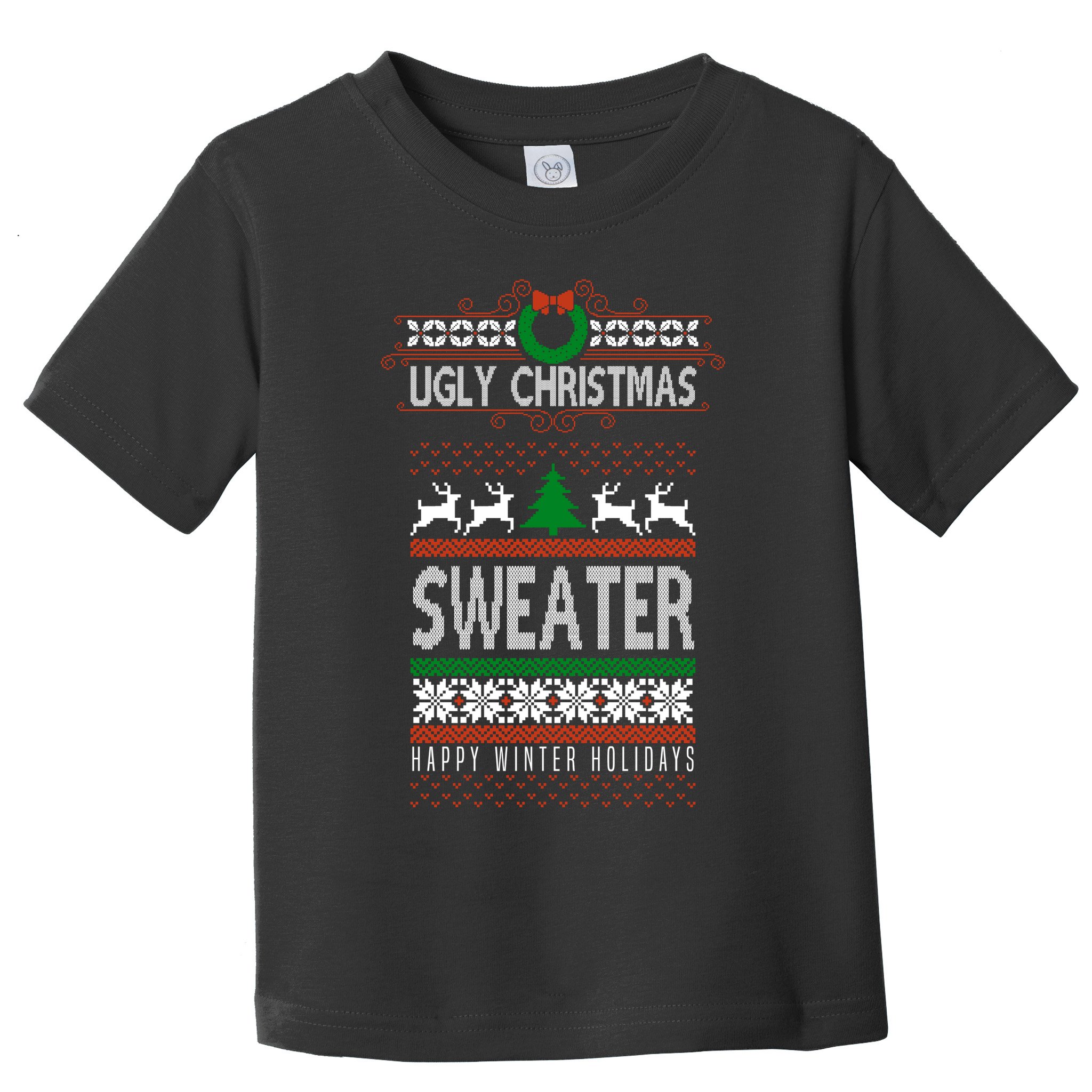 Ugly Christmas Sweater Happy Winter Holidays Toddler T-Shirt