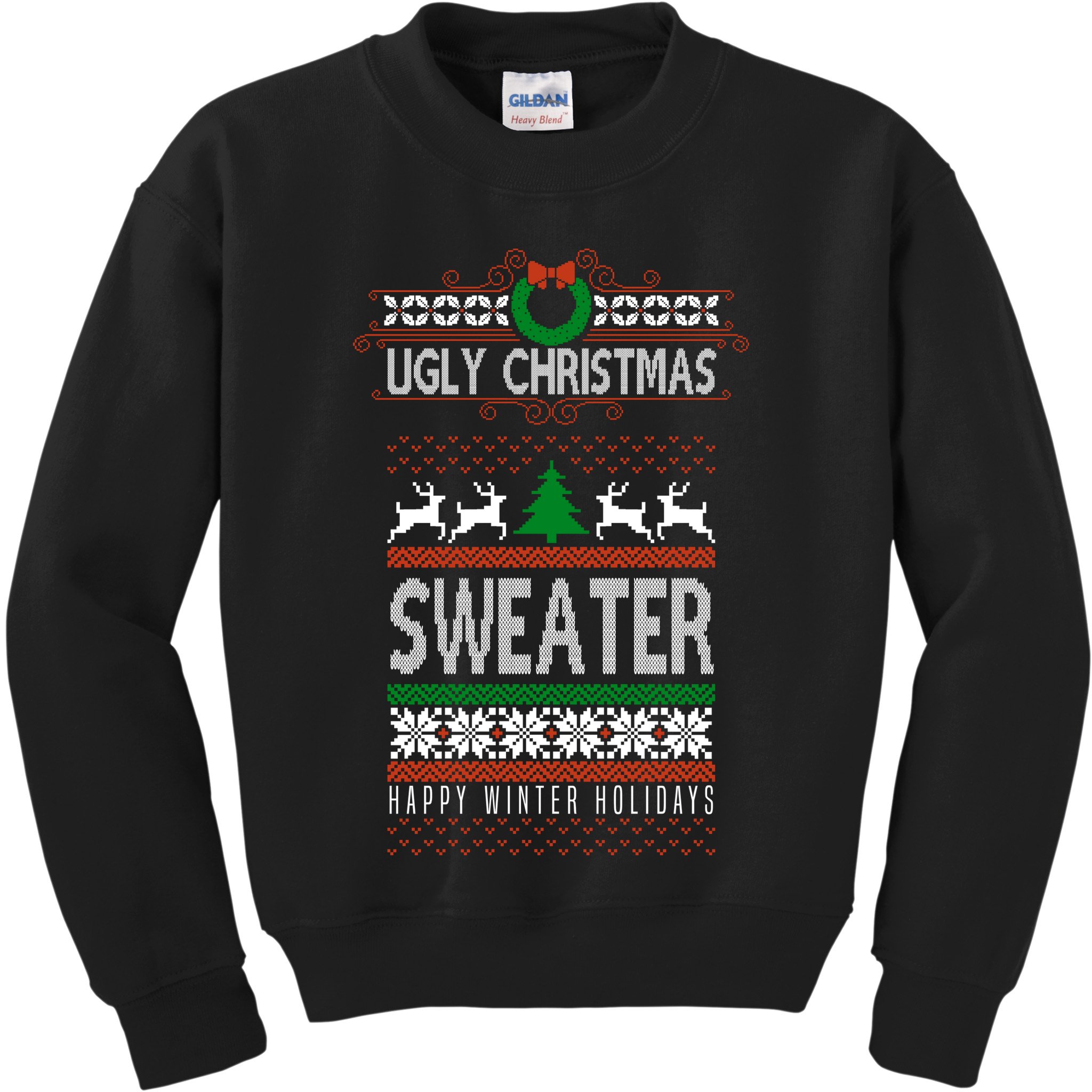 Ugly Christmas Sweater Happy Winter Holidays Kids Sweatshirt