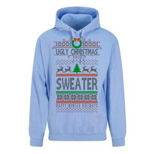 Ugly Christmas Sweater Happy Winter Holidays Unisex Surf Hoodie