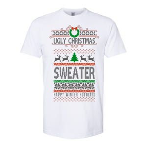 Ugly Christmas Sweater Happy Winter Holidays Softstyle CVC T-Shirt