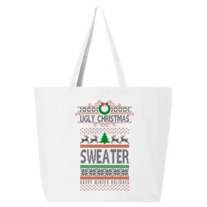 Ugly Christmas Sweater Happy Winter Holidays 25L Jumbo Tote