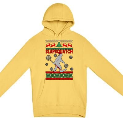 Ugly Christmas Sweater Hockey Sasquatch Premium Pullover Hoodie