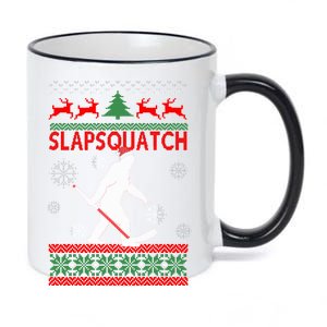 Ugly Christmas Sweater Hockey Sasquatch 11oz Black Color Changing Mug