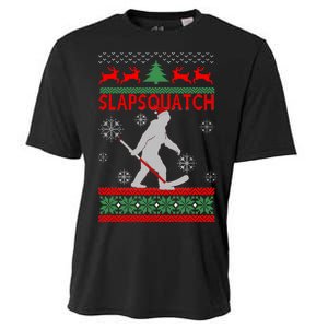 Ugly Christmas Sweater Hockey Sasquatch Cooling Performance Crew T-Shirt