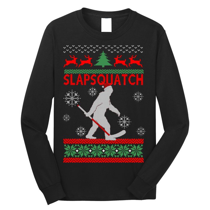 Ugly Christmas Sweater Hockey Sasquatch Long Sleeve Shirt