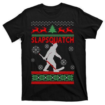 Ugly Christmas Sweater Hockey Sasquatch T-Shirt