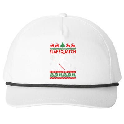 Ugly Christmas Sweater Hockey Sasquatch Snapback Five-Panel Rope Hat