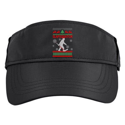 Ugly Christmas Sweater Hockey Sasquatch Adult Drive Performance Visor