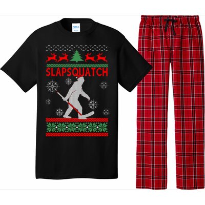 Ugly Christmas Sweater Hockey Sasquatch Pajama Set