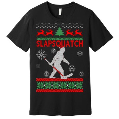 Ugly Christmas Sweater Hockey Sasquatch Premium T-Shirt