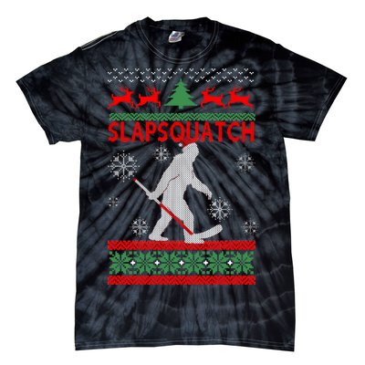 Ugly Christmas Sweater Hockey Sasquatch Tie-Dye T-Shirt